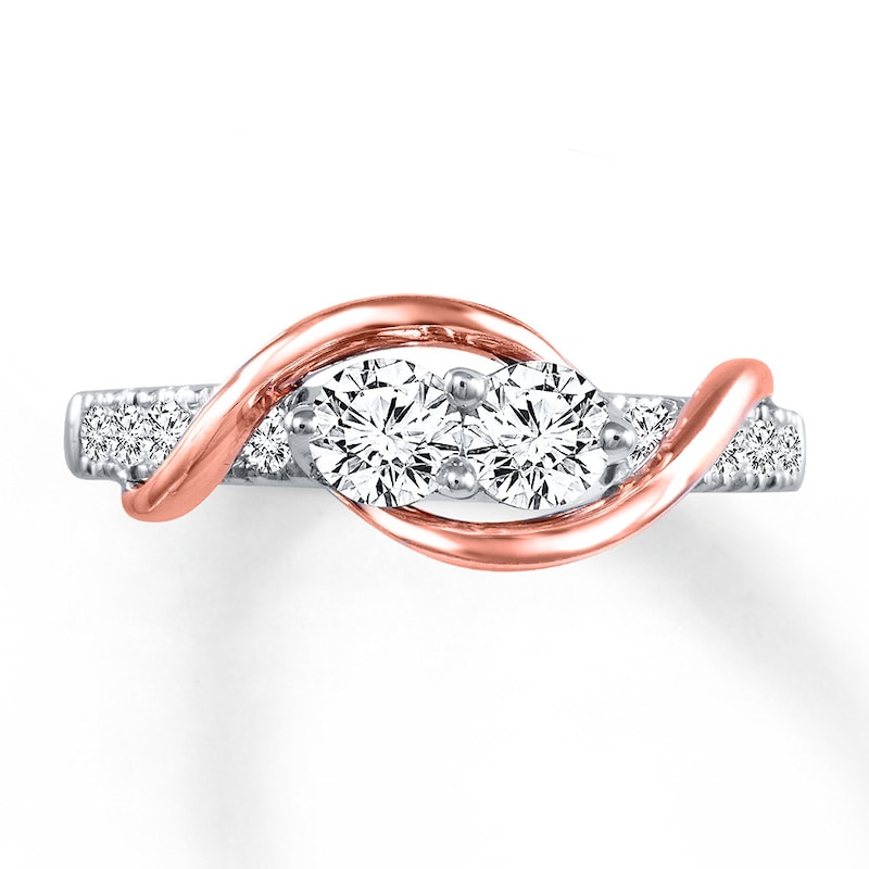 Previously Owned Ever Us Diamond Ring 3/4 ct tw Round-cut 14K Two-Tone Gold