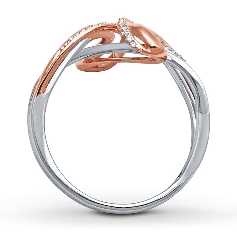 Main Image 2 of Previously Owned Diamond Ring 1/8 ct tw Sterling Silver & 10K Rose Gold