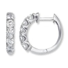 Thumbnail Image 0 of Previously Owned Diamond Hoop Earrings 2 ct tw Round-cut 14K White Gold