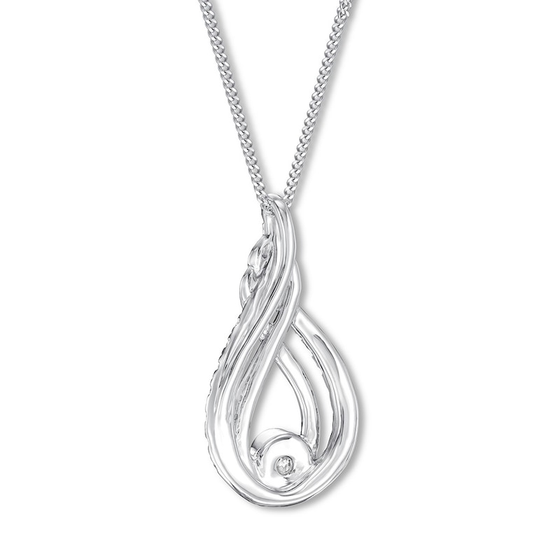 Main Image 4 of Previously Owned Diamond Necklace 1/5 ct tw 10K White Gold 19&quot;