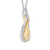 Thumbnail Image 1 of Previously Owned Interwoven Diamond Necklace 1/6 ct tw Sterling Silver & 10K Yellow Gold 19"