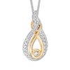 Thumbnail Image 2 of Previously Owned Interwoven Diamond Necklace 1/6 ct tw Sterling Silver & 10K Yellow Gold 19"