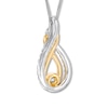 Thumbnail Image 3 of Previously Owned Interwoven Diamond Necklace 1/6 ct tw Sterling Silver & 10K Yellow Gold 19"