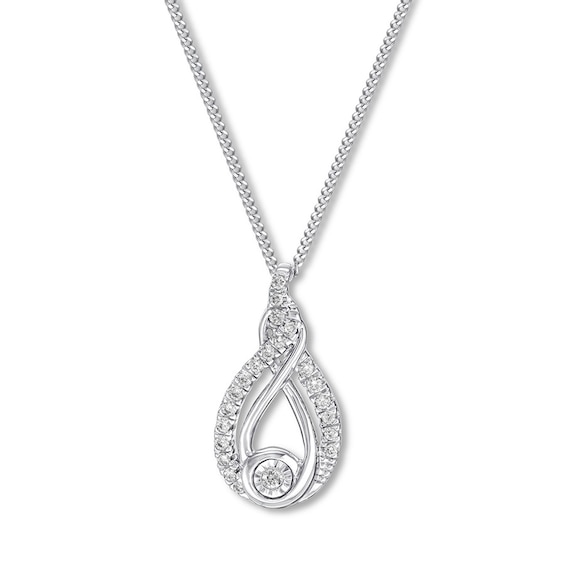 Previously Owned Diamond Necklace 1/10 ct tw Sterling Silver 19"