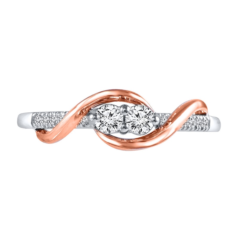 Main Image 4 of Previously Owned Ever Us Diamond Ring 1/2 ct tw Round-cut 14K Two-Tone Gold