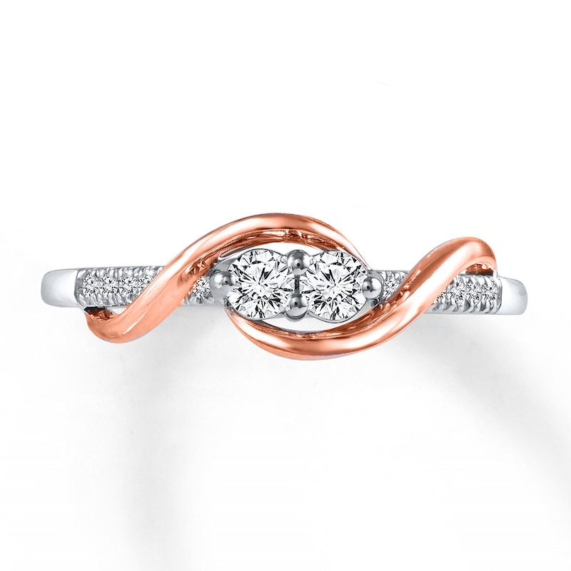 Main Image 4 of Previously Owned Ever Us Diamond Ring 1/2 ct tw Round-cut 14K Two-Tone Gold