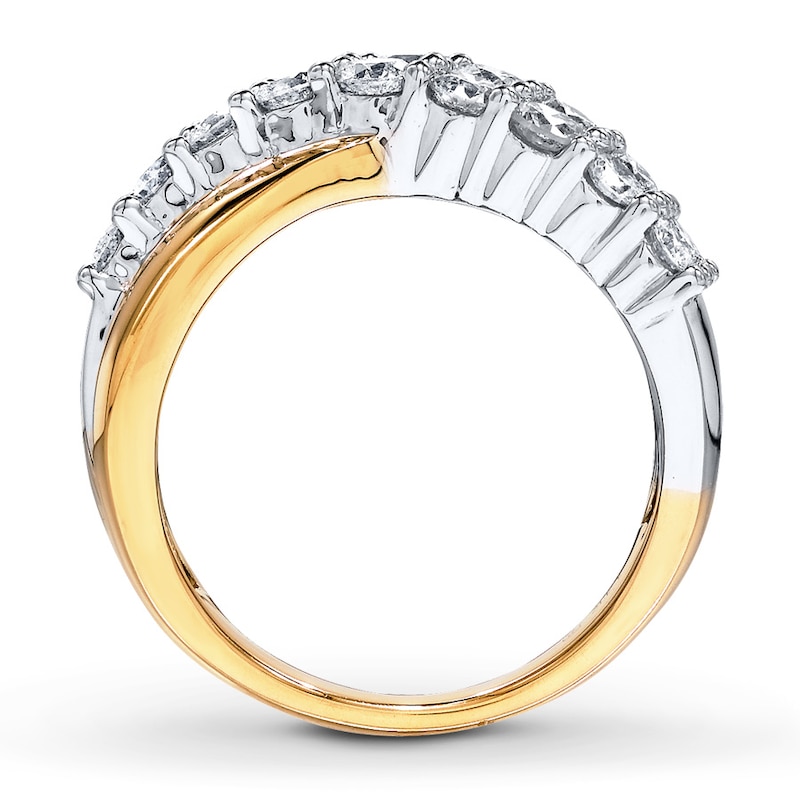 Main Image 2 of Previously Owned Diamond Anniversary Band 1-1/2 ct tw Round-cut 14K Two-Tone Gold