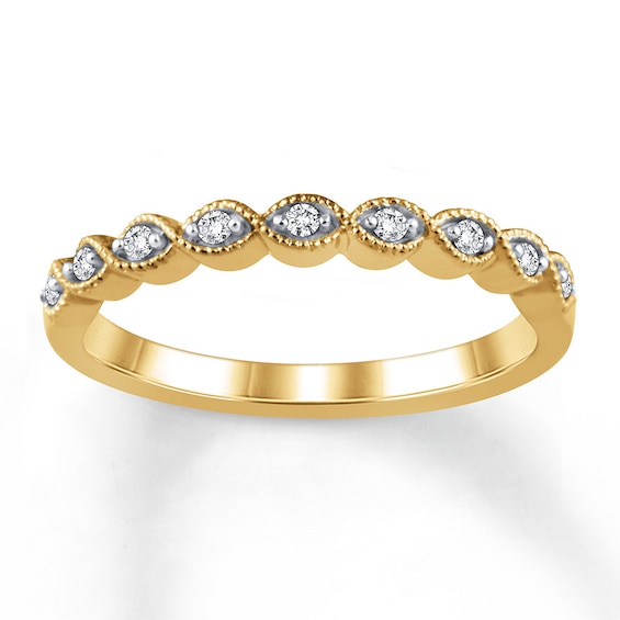 Previously Owned Diamond Wedding Band 1/15 ct tw Round-cut 10K Yellow Gold