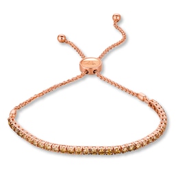 Previously Owned Le Vian Ombre Bolo Bracelet 2 cttw Diamonds 14K Strawberry Gold 9.5&quot;