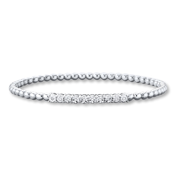 Previously Owned Stretch Bracelet 1/20 ct tw Round-cut Diamonds Sterling Silver