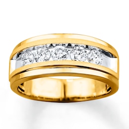 Previously Owned Men's Diamond Wedding Band 1 ct tw Round-cut 10K Yellow Gold