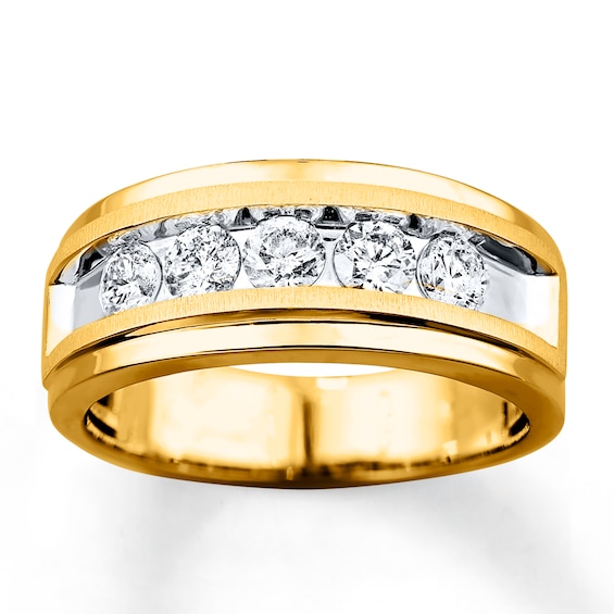Previously Owned Men's Diamond Ring 1 ct tw Round-cut 10K Yellow Gold | Kay