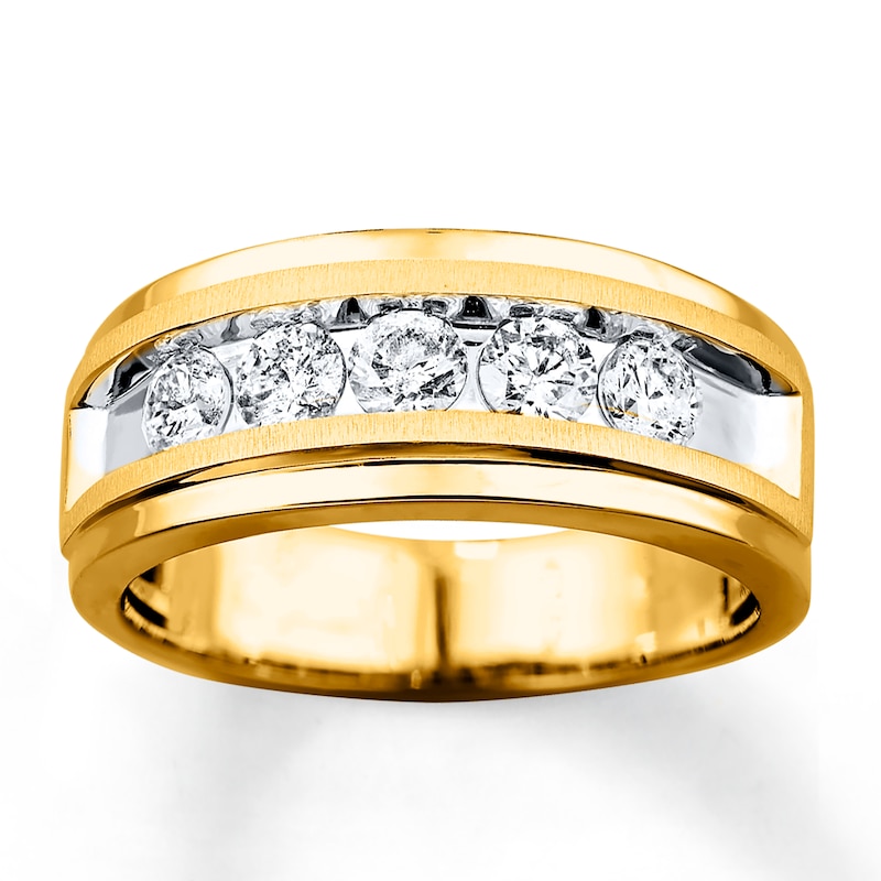 Previously Owned Men's Diamond Wedding Band 1 ct tw Round-cut 10K Yellow Gold