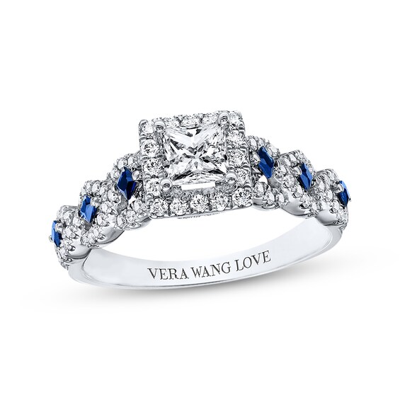 Previously Owned Diamond Ring 1 ct tw Princess/Round-cut Diamonds 14K White Gold
