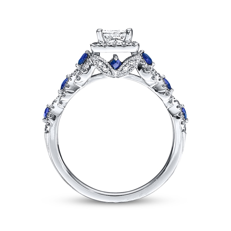 Previously Owned Diamond Ring 1 ct tw Princess/Round-cut Diamonds 14K White Gold