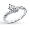 Thumbnail Image 3 of Previously Owned Ever Us Two-Stone Anniversary Ring 1 ct tw Round-cut Diamonds 14K White Gold