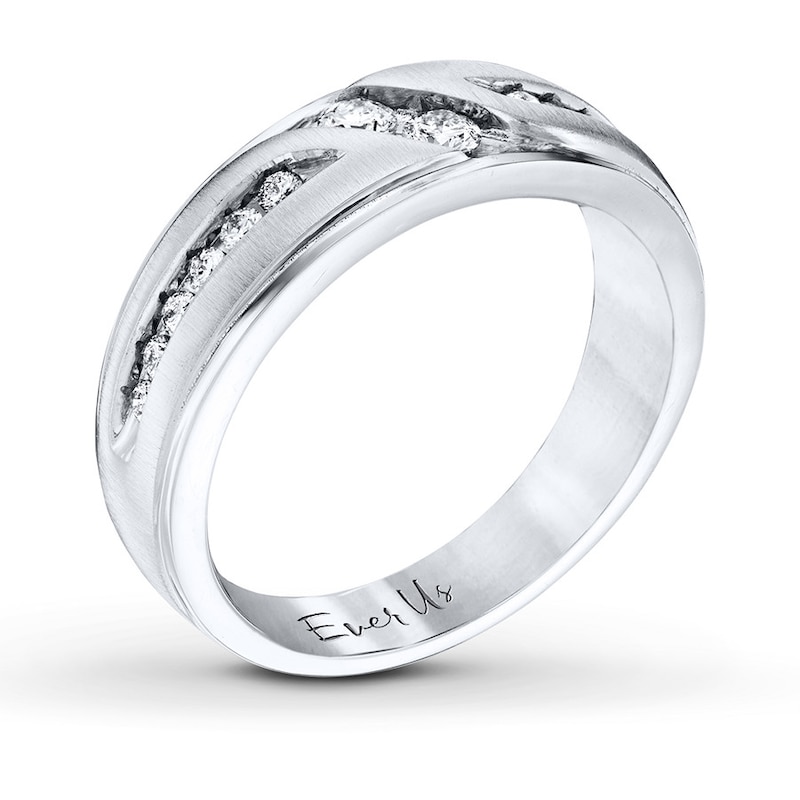 Main Image 2 of Previously Owned Ever Us Men's Two-Stone Diamond Wedding Band 1/2 ct tw 14K White Gold