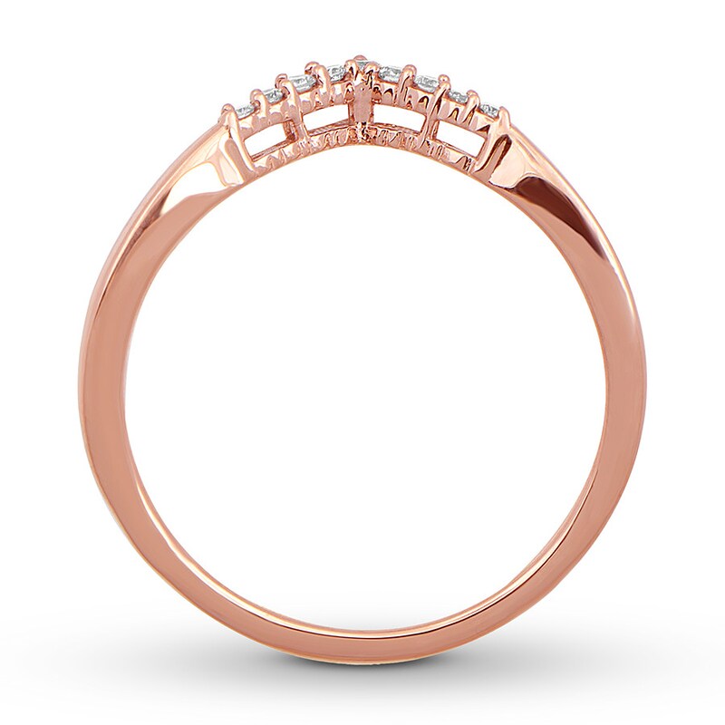 Main Image 2 of Previously Owned Diamond Chevron Ring 1/10 ct tw Round-cut 10K Rose Gold