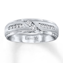 Previously Owned Ever Us Men's Two-Stone Wedding Band 1/4 ct tw Round-cut Diamonds 14K White Gold