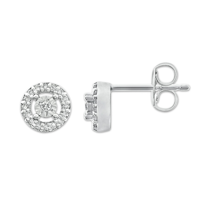 Main Image 1 of Previously Owned Diamond Earrings 1/10 ct tw 10K White Gold