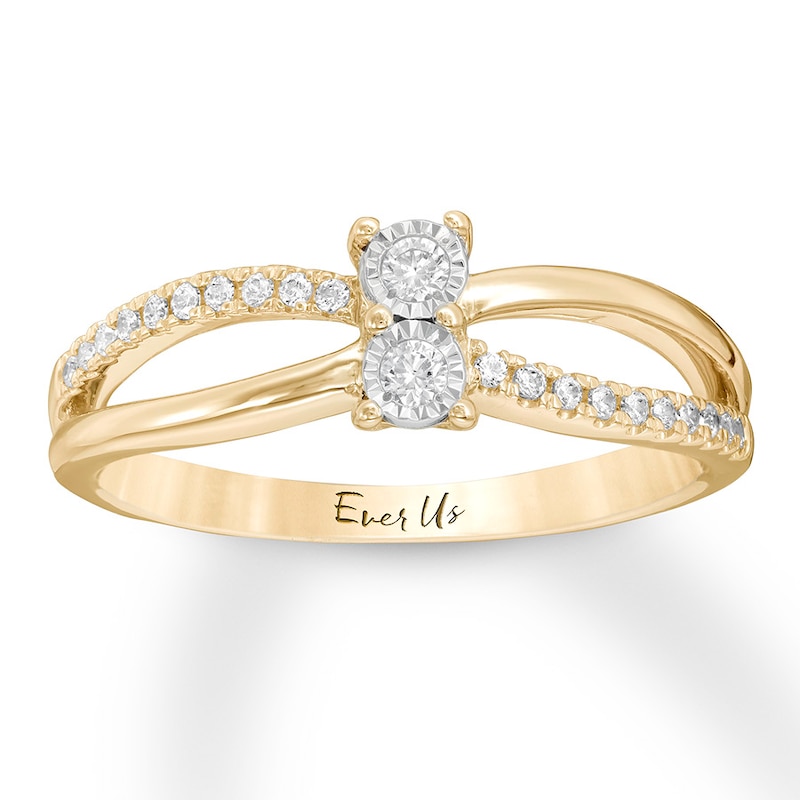 Main Image 1 of Previously Owned Ever Us Diamond Ring 1/6 ct tw 10K Yellow Gold