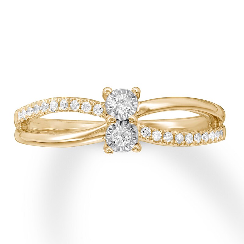 Main Image 4 of Previously Owned Ever Us Diamond Ring 1/6 ct tw 10K Yellow Gold