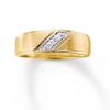 Previously Owned Men's Diamond Wedding Band 1/10 ct tw Round-cut 10K Yellow Gold