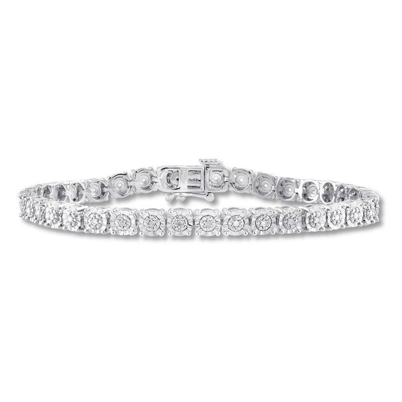 Main Image 1 of Previously Owned Diamond Bracelet 1/4 ct tw Round-cut Sterling Silver 7&quot;