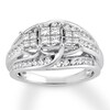 Thumbnail Image 1 of Previously Owned Diamond Engagement Ring 1 ct tw Princess & Round-cut 10K White Gold