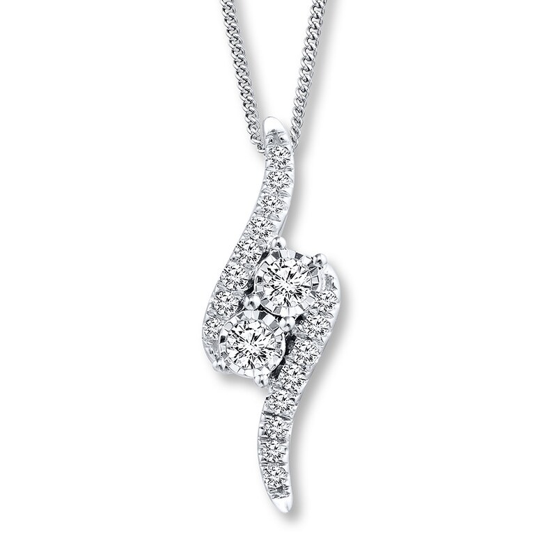 Main Image 1 of Previously Owned Ever Us Diamond Necklace 1/4 ct tw 14K White Gold