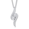 Thumbnail Image 1 of Previously Owned Ever Us Necklace 1/4 ct tw Diamonds 14K White Gold
