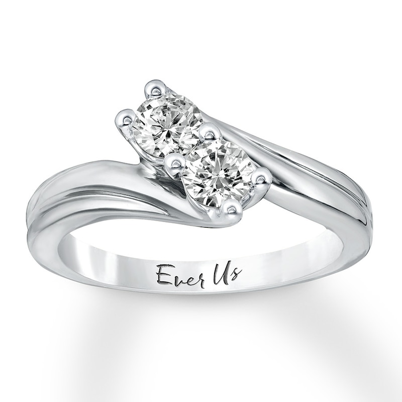 Previously Owned Ever Us Two-Stone Diamond Anniversary Ring 5/8 ct tw Round-cut 14K White Gold