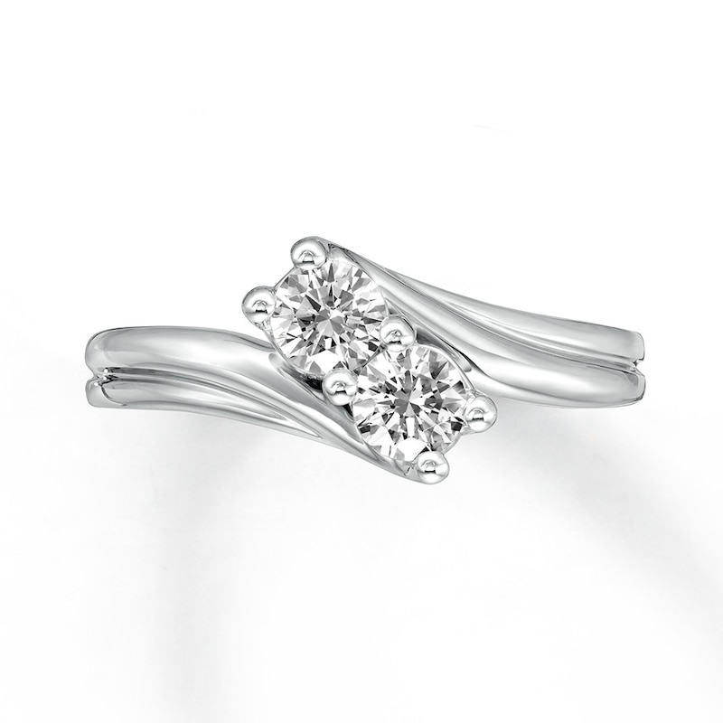 Previously Owned Ever Us Two-Stone Diamond Anniversary Ring 5/8 ct tw Round-cut 14K White Gold