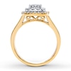 Thumbnail Image 1 of Previously Owned Diamond Engagement Ring 3/4 ct tw Princess & Round-cut 14K Two-Tone Gold