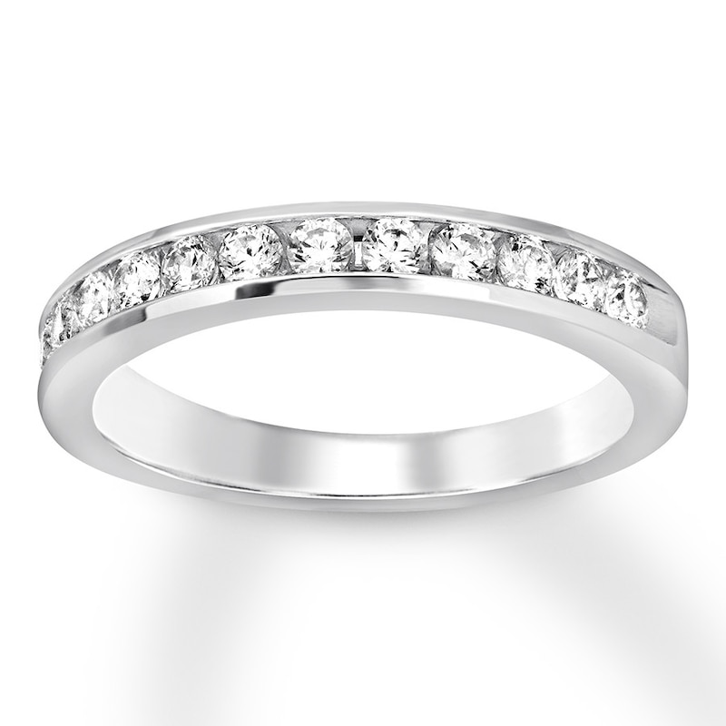 Main Image 1 of Previously Owned Diamond Anniversary Band 1/2 ct tw Round-cut 10K White Gold
