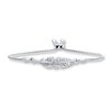 Thumbnail Image 1 of Previously Owned Diamond Feather Bolo Bracelet Sterling Silver 9.5&quot;