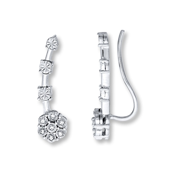 Previously Owned Earring Climbers 1/20 ct tw Diamonds Sterling Silver
