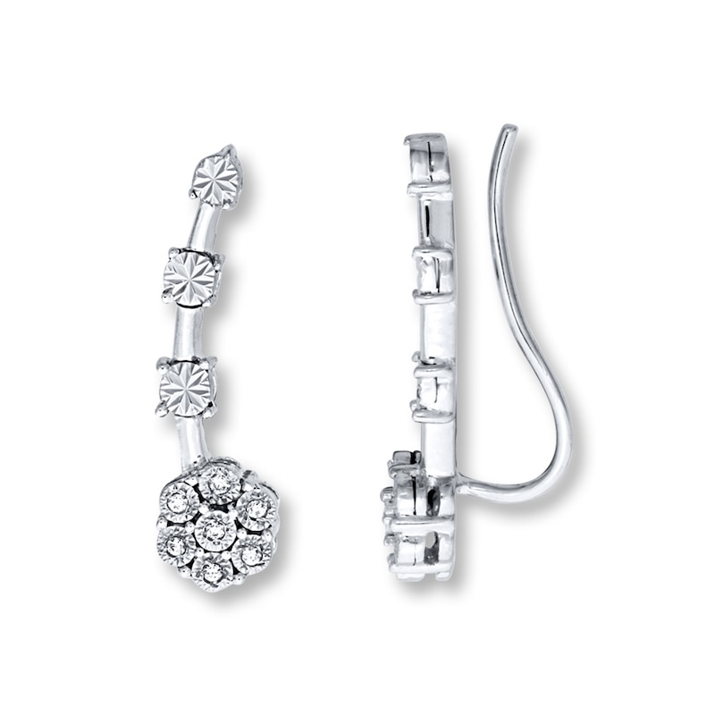 Main Image 1 of Previously Owned Earring Climbers 1/20 ct tw Diamonds Sterling Silver