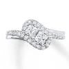 Thumbnail Image 0 of Previously Owned Ever Us Diamond Ring 1 ct tw Princess & Round-cut 14K White Gold