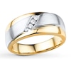 Thumbnail Image 0 of Previously Owned Men's Diamond Band 1/10 ct tw Round-cut 10K Two-Tone Gold