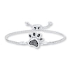 Previously Owned Paw Print Bolo Bracelet 1/10 ct tw Diamonds Sterling Silver 9.5"