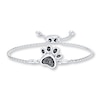 Thumbnail Image 1 of Previously Owned Paw Print Bolo Bracelet 1/10 ct tw Diamonds Sterling Silver 9.5&quot;