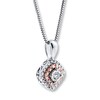 Thumbnail Image 2 of Previously Owned Diamond Necklace 1/5 ct tw Round-cut Sterling Silver & 10K Rose Gold