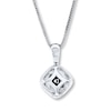 Thumbnail Image 4 of Previously Owned Diamond Necklace 1/5 ct tw Round-cut Sterling Silver & 10K Rose Gold