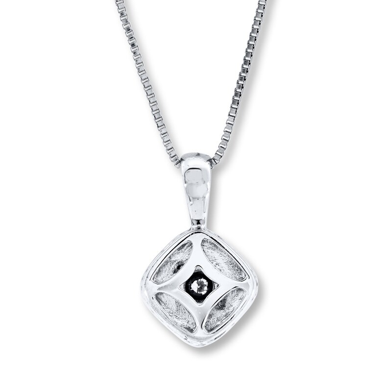 Main Image 4 of Previously Owned Diamond Necklace 1/5 ct tw Round-cut Sterling Silver & 10K Rose Gold