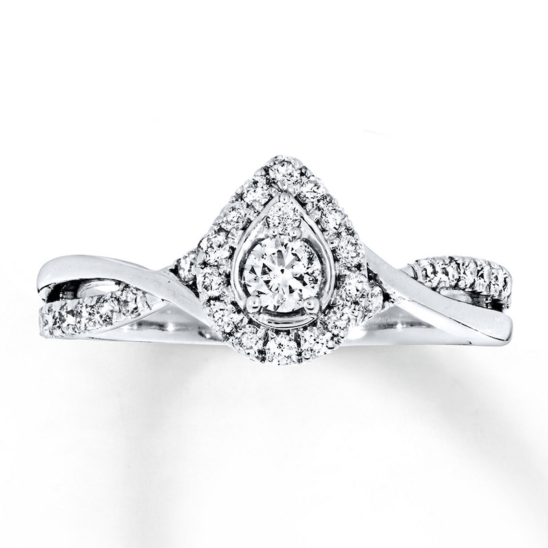 Main Image 1 of Previously Owned Diamond Ring 3/8 ct tw Round-cut 14K White Gold