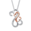 Previously Owned Necklace Sterling Silver & 10K Rose Gold 18"