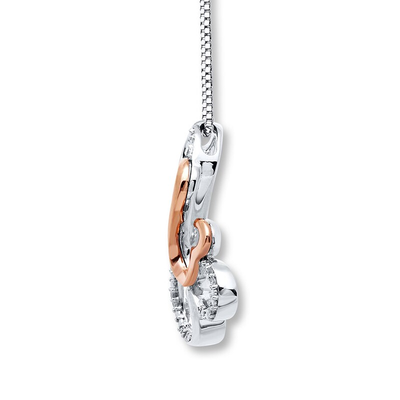 Previously Owned Necklace Sterling Silver & 10K Rose Gold 18"