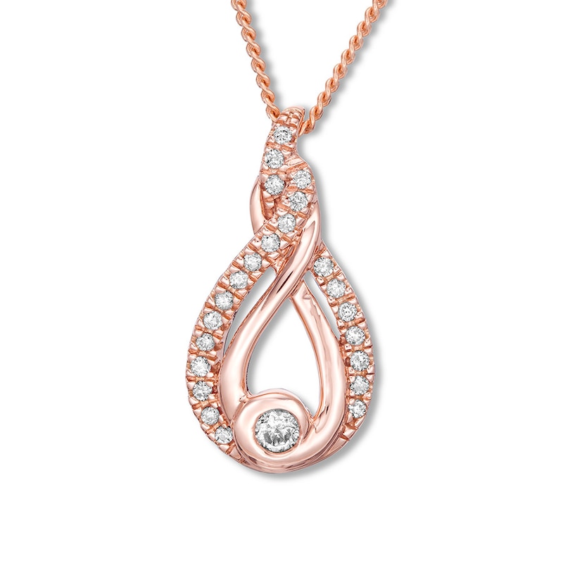 Previously Owned Diamond Necklace 1/5 ct tw 10K Rose Gold 19"