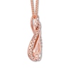 Thumbnail Image 1 of Previously Owned Diamond Necklace 1/5 ct tw 10K Rose Gold 19"